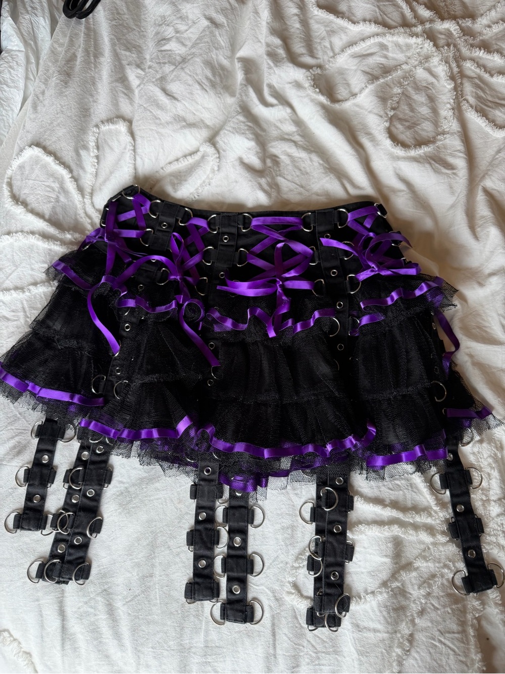 Black & Purple Hell Bunny Chai skirt
